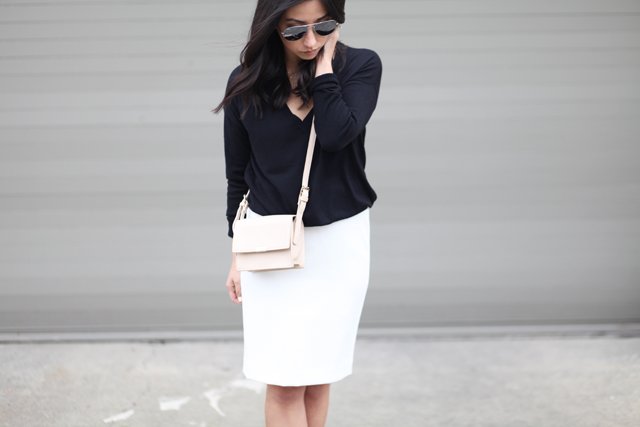 Halogen white pencil skirt