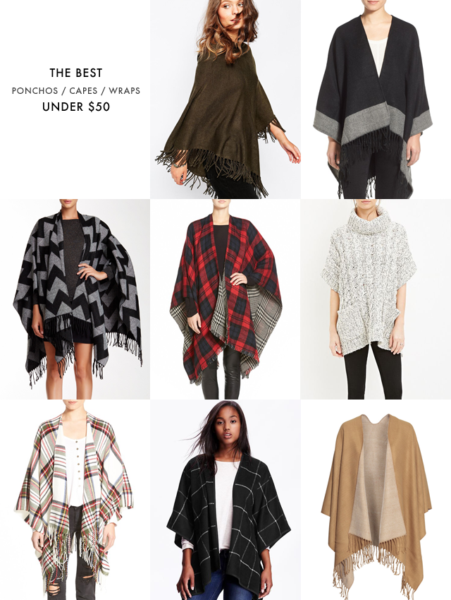 Ponchos and capes under $50