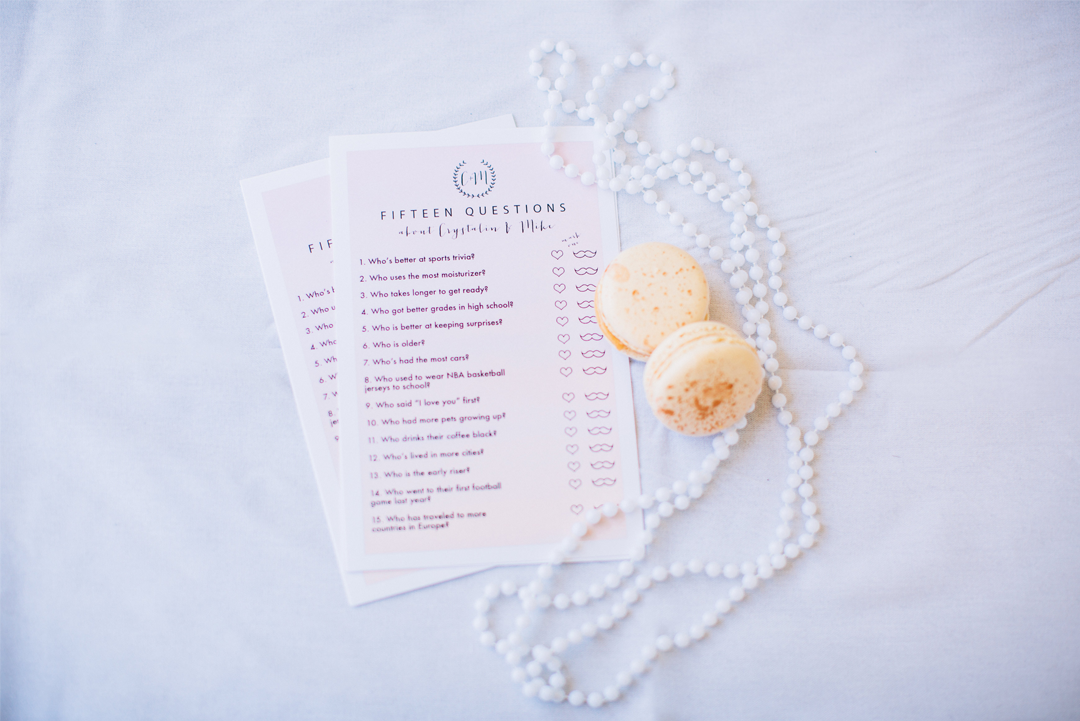 Fifteen Questions bridal shower game created by Meghann Miniello