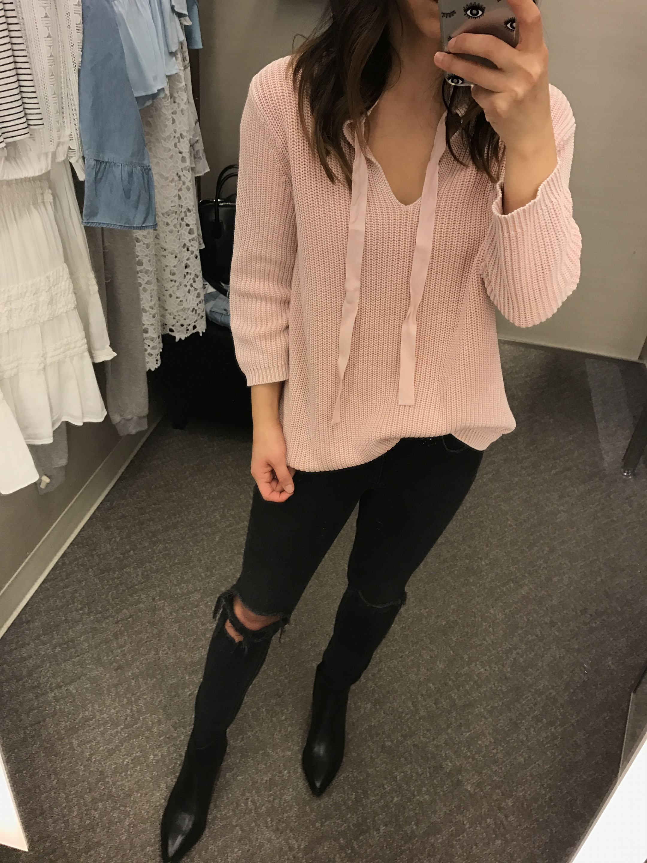 Caslon pink sweater 2