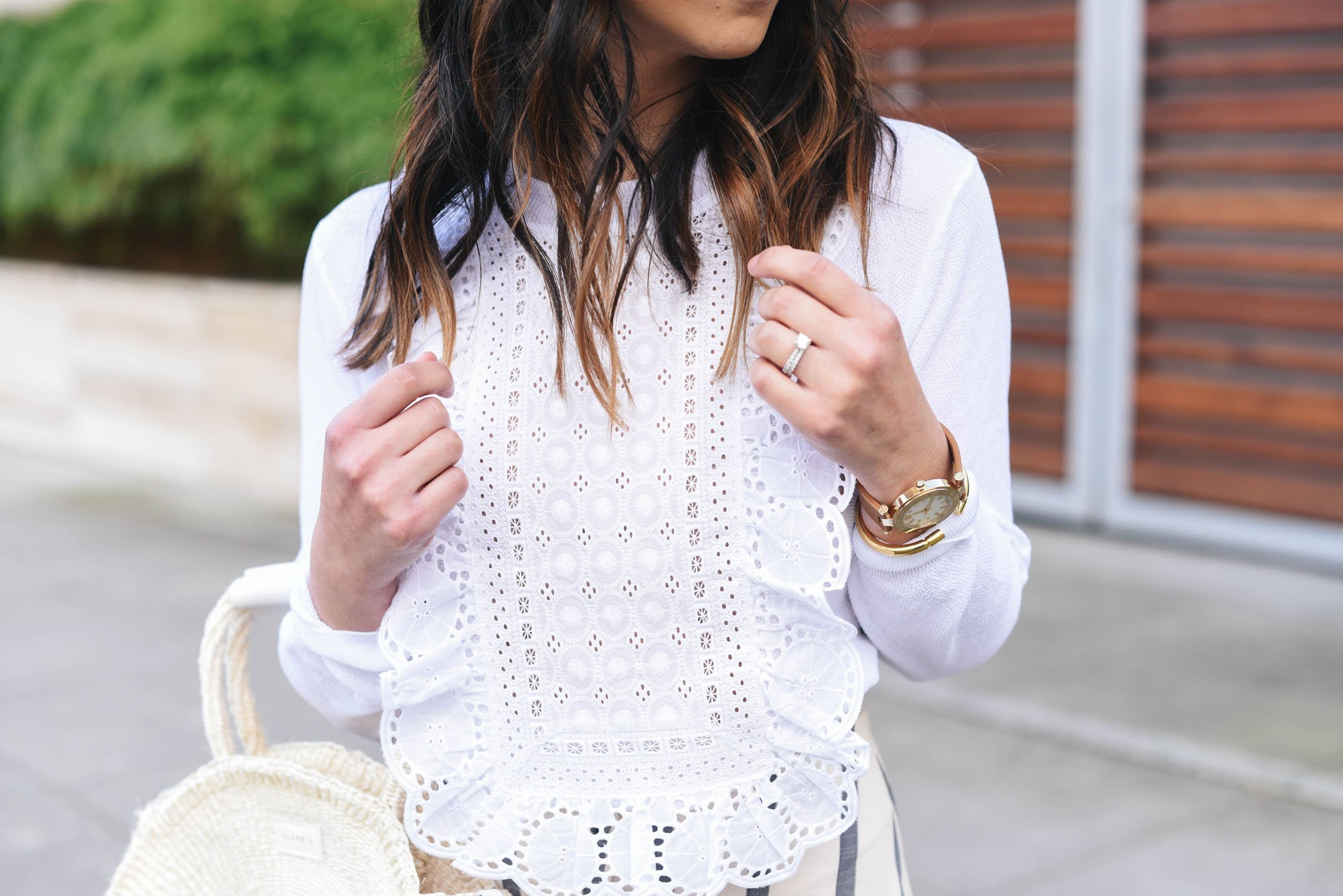 j.Crew embroidered white sweater