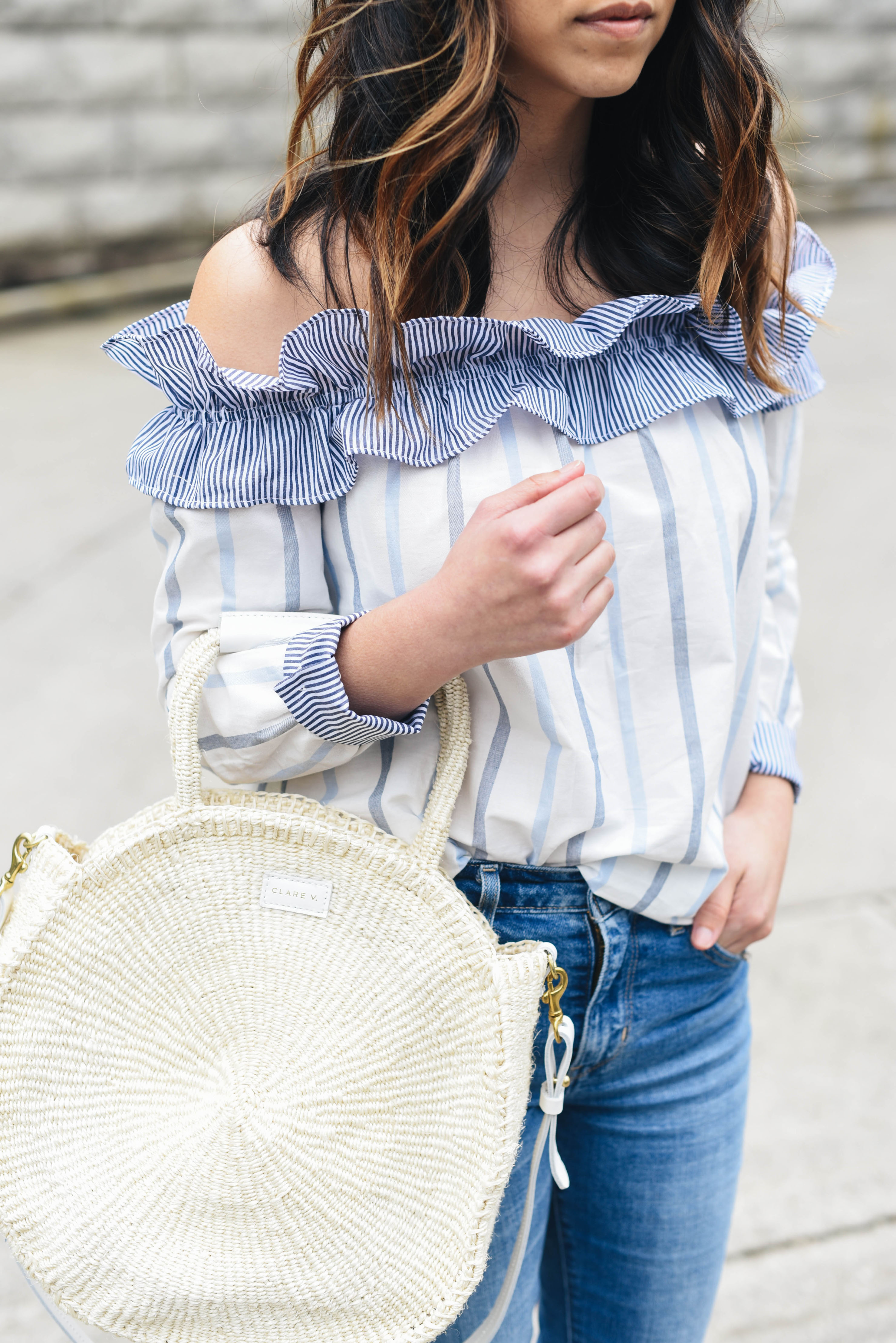 English Factory ruffle off the shoulder top