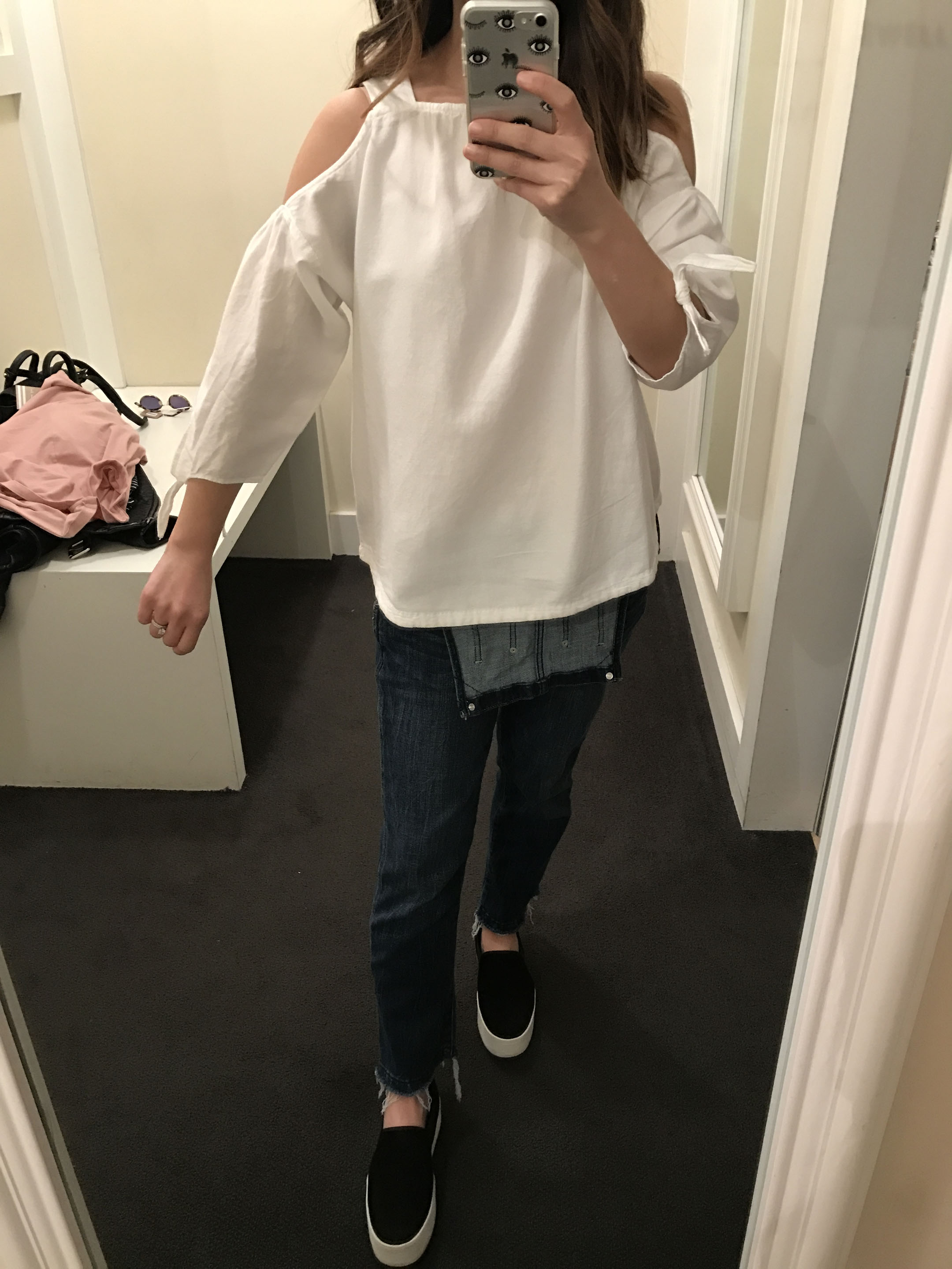 Madewell cold-shoulder top in white 3