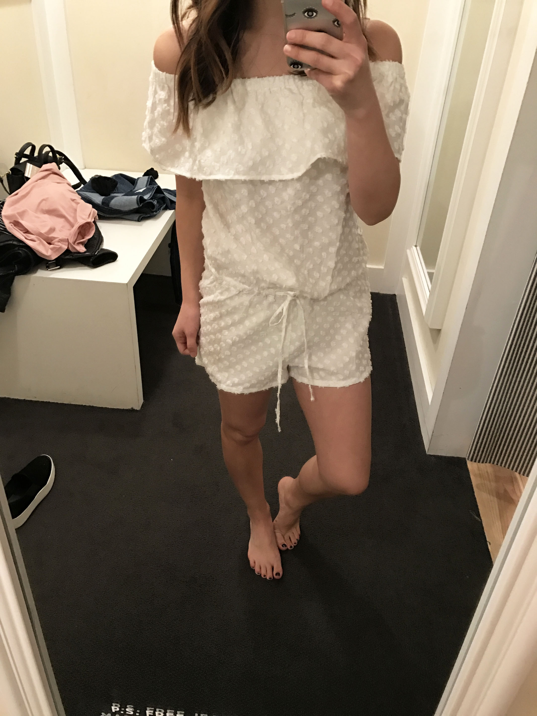 Madewell off-the-shoulder cover up romper 1