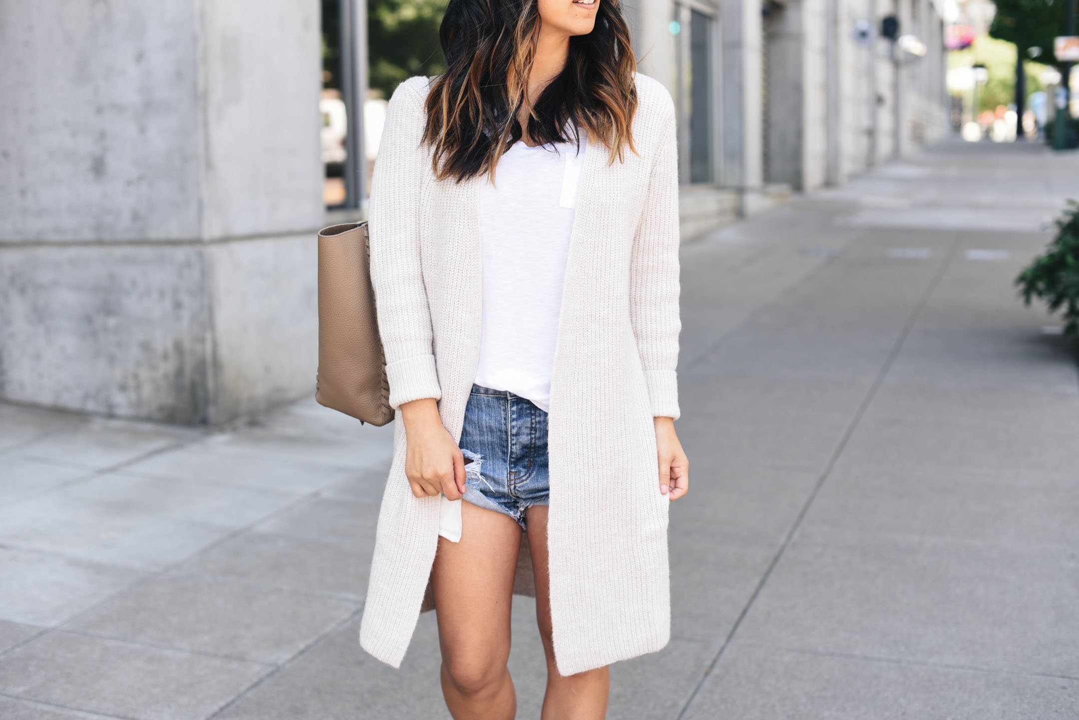 Cardigan styled in the summer