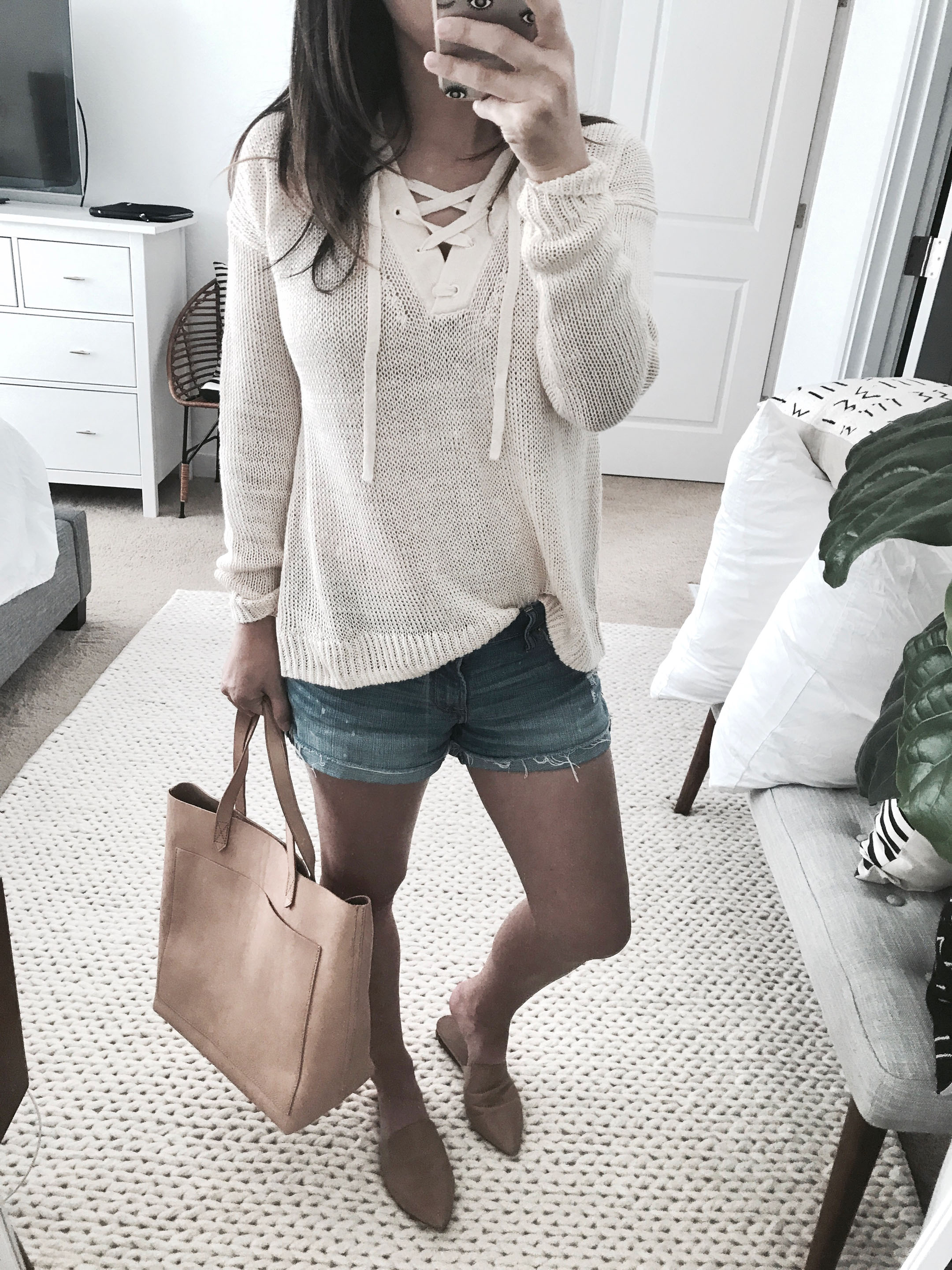 J.Crew lace up sweater