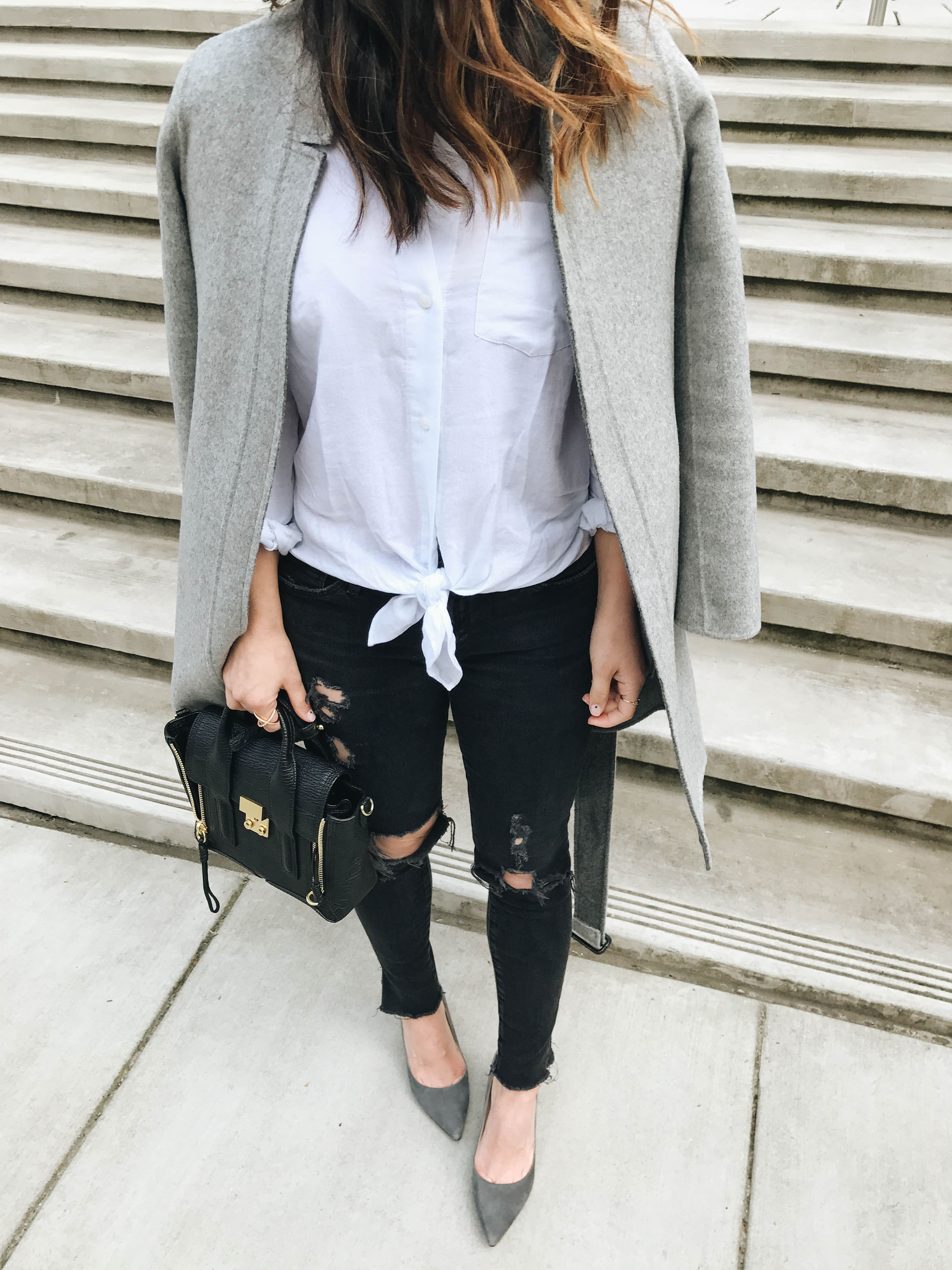 Madewell tie front shirt