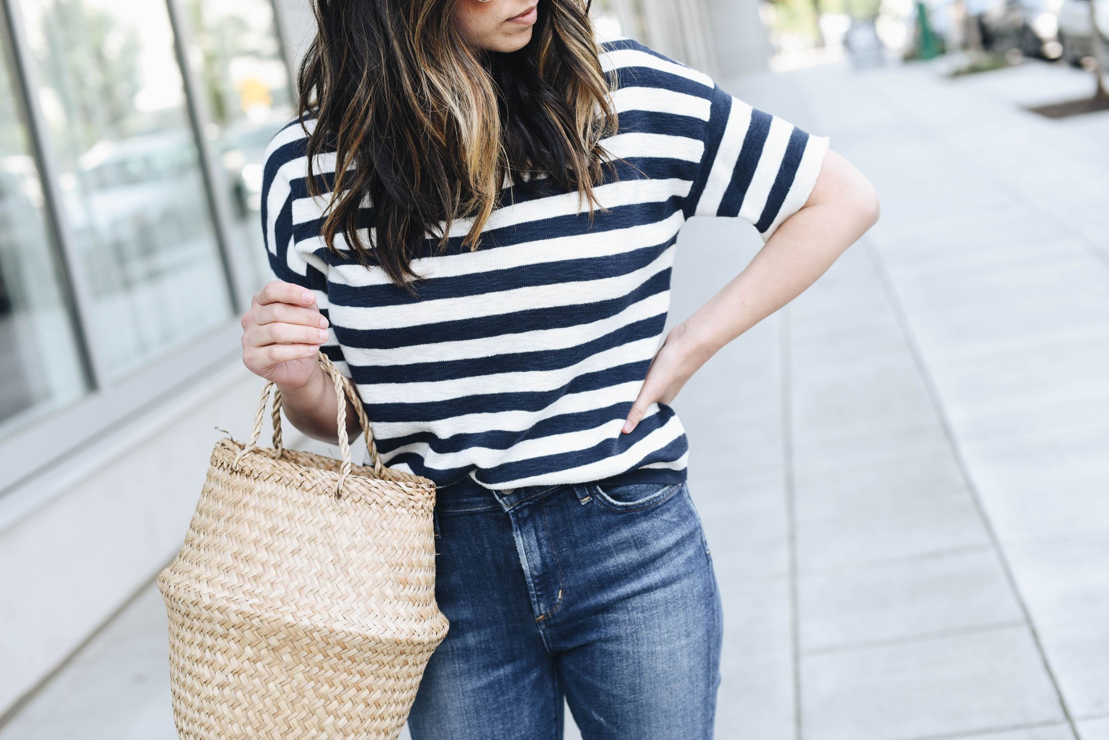 Madewell stripe cropped sweater