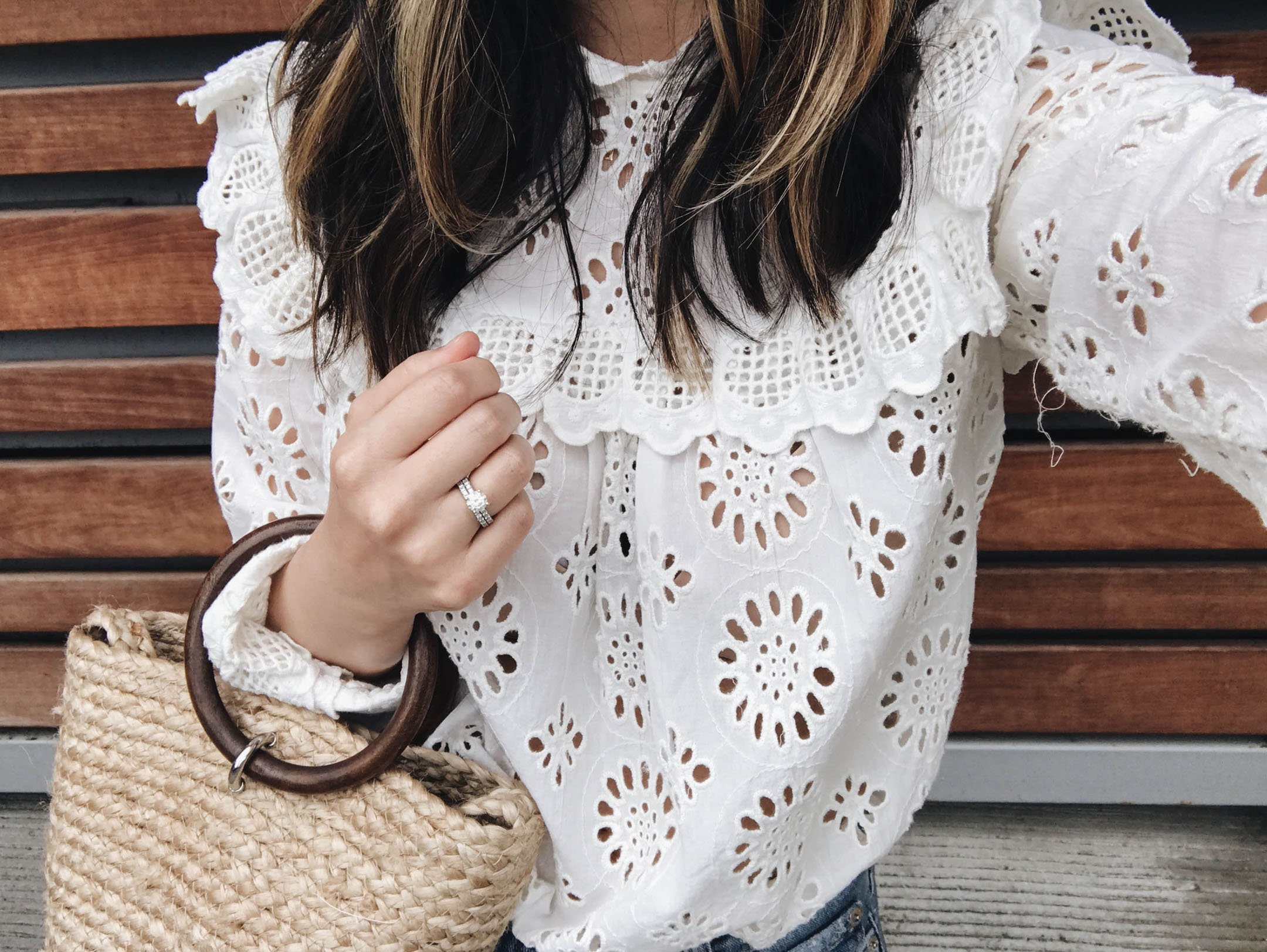 Zara embroidered blouse