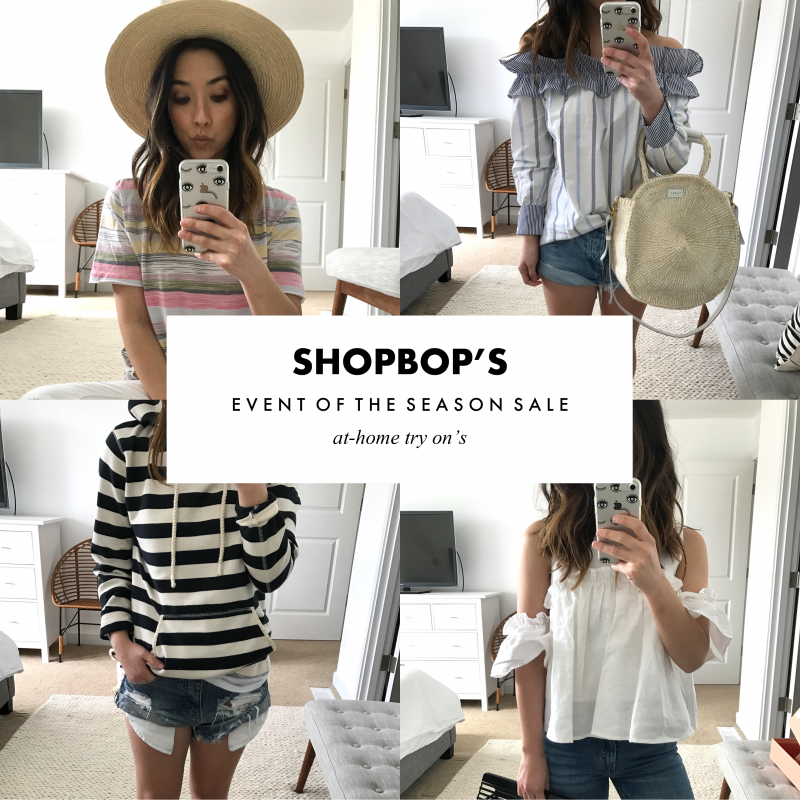 shopbop's event of the season sale at home try ons