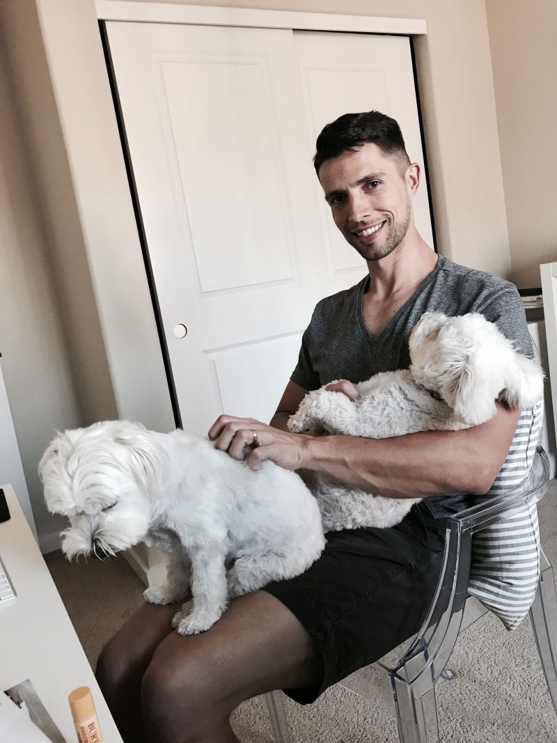 Mike with the dogs